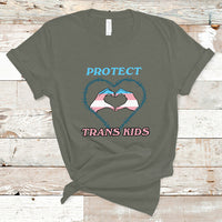 Protect Trans Kids T Shirt LGBT Support Protect Trans Kid LGBT Pride Flag Heart Sign - Wonder Print Shop