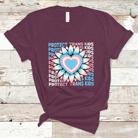 Protect Trans Kids T Shirt LGBT Support Protect Trans Kid LGBT Pride Flag Sunflower - Wonder Print Shop