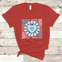 Protect Trans Kids T Shirt LGBT Support Protect Trans Kid LGBT Pride Flag Sunflower - Wonder Print Shop