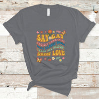 Retro Groovy T Shirt Say Gay Protect Trans Kids Read Banned Books Lgbt Groovy - Wonder Print Shop