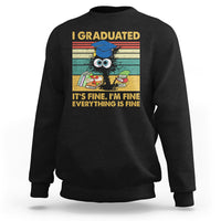 Last Day Of School Sweatshirt Black Cat It's Fine I'm Fine Everything - Wonder Print Shop