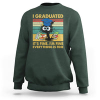 Last Day Of School Sweatshirt Black Cat It's Fine I'm Fine Everything - Wonder Print Shop