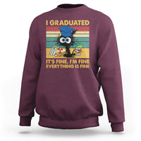 Last Day Of School Sweatshirt Black Cat It's Fine I'm Fine Everything - Wonder Print Shop