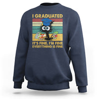 Last Day Of School Sweatshirt Black Cat It's Fine I'm Fine Everything - Wonder Print Shop