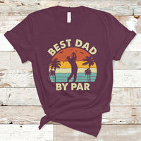 Golfing Dad T Shirt Best Dad By Par Retro Vintage Father's Day Golf Lover Golfer - Wonder Print Shop