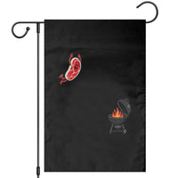 Humorous Diving Steak Charcoal Grill Graphic Garden Flag BBQ Grilling Pitmaster Cookout Funny Barbecue Master