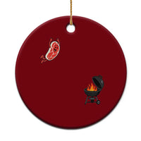 Humorous Diving Steak Charcoal Grill Graphic Ceramic Ornament BBQ Grilling Pitmaster Cookout Funny Barbecue Master