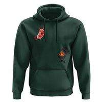 Humorous Diving Steak Charcoal Grill Graphic Hoodie BBQ Grilling Pitmaster Cookout Funny Barbecue Master