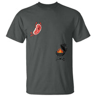 Humorous Diving Steak Charcoal Grill Graphic T Shirt BBQ Grilling Pitmaster Cookout Funny Barbecue Master