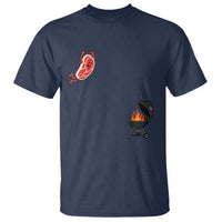 Humorous Diving Steak Charcoal Grill Graphic T Shirt BBQ Grilling Pitmaster Cookout Funny Barbecue Master