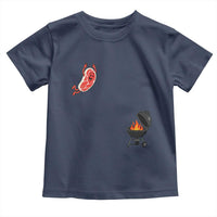 Humorous Diving Steak Charcoal Grill Graphic Toddler T Shirt BBQ Grilling Pitmaster Cookout Funny Barbecue Master