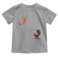 Humorous Diving Steak Charcoal Grill Graphic Toddler T Shirt BBQ Grilling Pitmaster Cookout Funny Barbecue Master