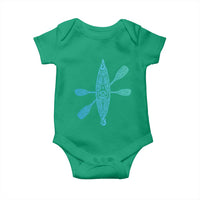 Polynesian Tribal Kayak Graphic Baby Onesie Maori Pattern Water Sports Cyan Gradient Paddling