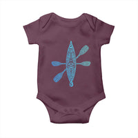 Polynesian Tribal Kayak Graphic Baby Onesie Maori Pattern Water Sports Cyan Gradient Paddling