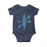 Polynesian Tribal Kayak Graphic Baby Onesie Maori Pattern Water Sports Cyan Gradient Paddling
