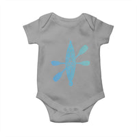 Polynesian Tribal Kayak Graphic Baby Onesie Maori Pattern Water Sports Cyan Gradient Paddling