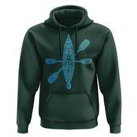 Polynesian Tribal Kayak Graphic Hoodie Maori Pattern Water Sports Cyan Gradient Paddling