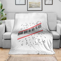 Piano Keyboard Graphic Throw Blanket Musical Notes Alignment Pianist