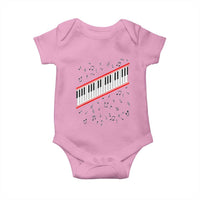Piano Keyboard Graphic Baby Onesie Musical Notes Alignment Pianist