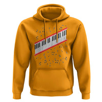 Piano Keyboard Graphic Hoodie Musical Notes Alignment Pianist