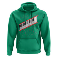 Piano Keyboard Graphic Hoodie Musical Notes Alignment Pianist