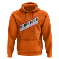 Piano Keyboard Graphic Hoodie Musical Notes Alignment Pianist