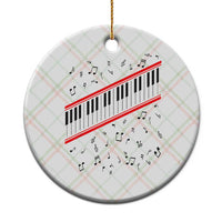 Piano Keyboard Graphic Ceramic Ornament Musical Notes Alignment Pianist
