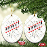 Piano Keyboard Graphic Ceramic Ornament Musical Notes Alignment Pianist