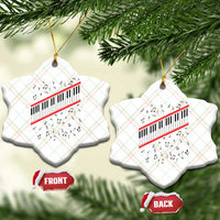 Piano Keyboard Graphic Ceramic Ornament Musical Notes Alignment Pianist