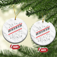 Piano Keyboard Graphic Ceramic Ornament Musical Notes Alignment Pianist