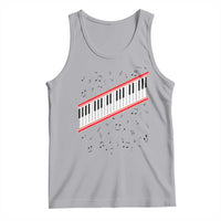 Piano Keyboard Graphic Tank Top Musical Notes Alignment Pianist