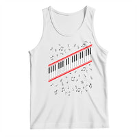 Piano Keyboard Graphic Tank Top Musical Notes Alignment Pianist