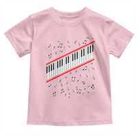 Piano Keyboard Graphic Toddler T Shirt Musical Notes Alignment Pianist