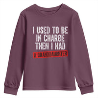 Funny Grandpas Girls Quote Classic Graphic Youth Sweatshirt I Used To Be In Charge Then I Had A Granddaughter