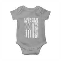 Patriotic American Flag Grandfather Pride Baby Onesie I Used To Be In Charge Granddaughter Funny Grandpas Girls Distressed USA Style