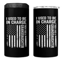 Patriotic American Flag Grandfather Pride 4 in 1 Can Cooler Tumbler I Used To Be In Charge Granddaughter Funny Grandpas Girls Distressed USA Style