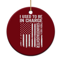 Patriotic American Flag Grandfather Pride Ceramic Ornament I Used To Be In Charge Granddaughter Funny Grandpas Girls Distressed USA Style