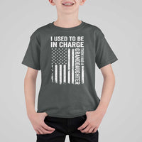 Patriotic American Flag Grandfather Pride T Shirt For Kid I Used To Be In Charge Granddaughter Funny Grandpas Girls Distressed USA Style
