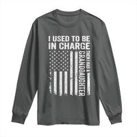 Patriotic American Flag Grandfather Pride Long Sleeve Shirt I Used To Be In Charge Granddaughter Funny Grandpas Girls Distressed USA Style