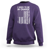 Patriotic American Flag Grandfather Pride Sweatshirt I Used To Be In Charge Granddaughter Funny Grandpas Girls Distressed USA Style