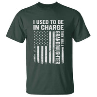 Patriotic American Flag Grandfather Pride T Shirt I Used To Be In Charge Granddaughter Funny Grandpas Girls Distressed USA Style