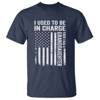 Patriotic American Flag Grandfather Pride T Shirt I Used To Be In Charge Granddaughter Funny Grandpas Girls Distressed USA Style