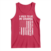 Patriotic American Flag Grandfather Pride Tank Top I Used To Be In Charge Granddaughter Funny Grandpas Girls Distressed USA Style