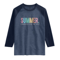 Summer Remembering My Why Raglan Shirt Funny Distressed Retro End of School Year Teacher Typography