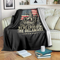 Get In Loser We're Crossing The Delaware Vintage Throw Blanket Funny George Washington American Flag Patriotic Fireworks