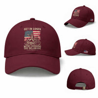 Get In Loser We're Crossing The Delaware Vintage Baseball Cap Funny George Washington American Flag Patriotic Fireworks