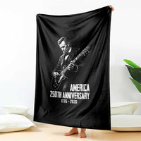 America 250th Anniversary Abraham Lincoln Rock Star Throw Blanket Funny Electric Guitar Player 1776 to 2026 Semiquincentennial