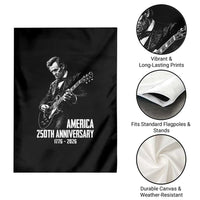 America 250th Anniversary Abraham Lincoln Rock Star Garden Flag Funny Electric Guitar Player 1776 to 2026 Semiquincentennial