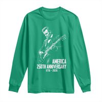 America 250th Anniversary Abraham Lincoln Rock Star Long Sleeve Shirt Funny Electric Guitar Player 1776 to 2026 Semiquincentennial