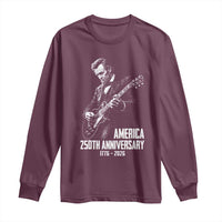 America 250th Anniversary Abraham Lincoln Rock Star Long Sleeve Shirt Funny Electric Guitar Player 1776 to 2026 Semiquincentennial